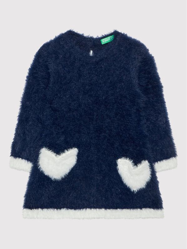 United Colors Of Benetton United Colors Of Benetton Ежедневна рокля 117LF1813 Тъмносин Regular Fit