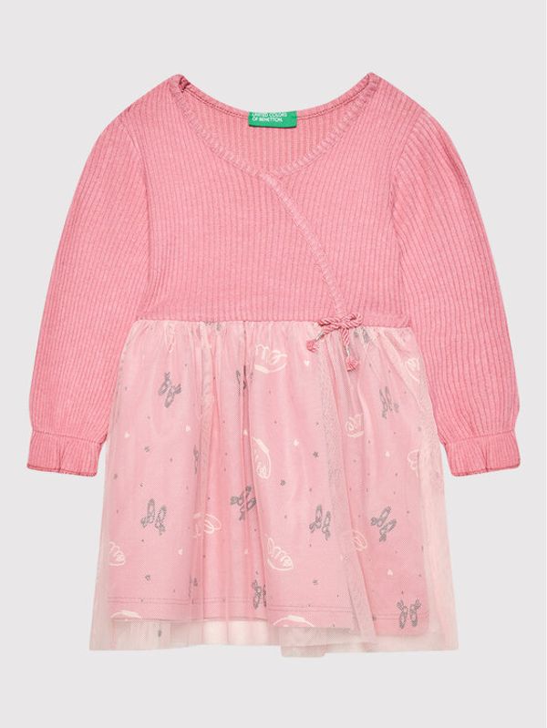 United Colors Of Benetton United Colors Of Benetton Ежедневна рокля 3PNQF4026 Розов Regular Fit
