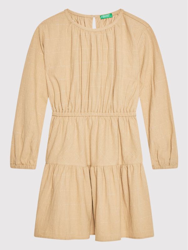 United Colors Of Benetton United Colors Of Benetton Ежедневна рокля 46KT5VGL0 Бежов Regular Fit