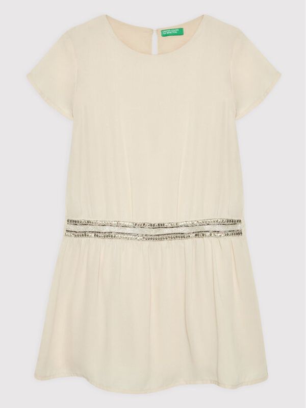 United Colors Of Benetton United Colors Of Benetton Ежедневна рокля 48NVCV008 Бежов Regular Fit