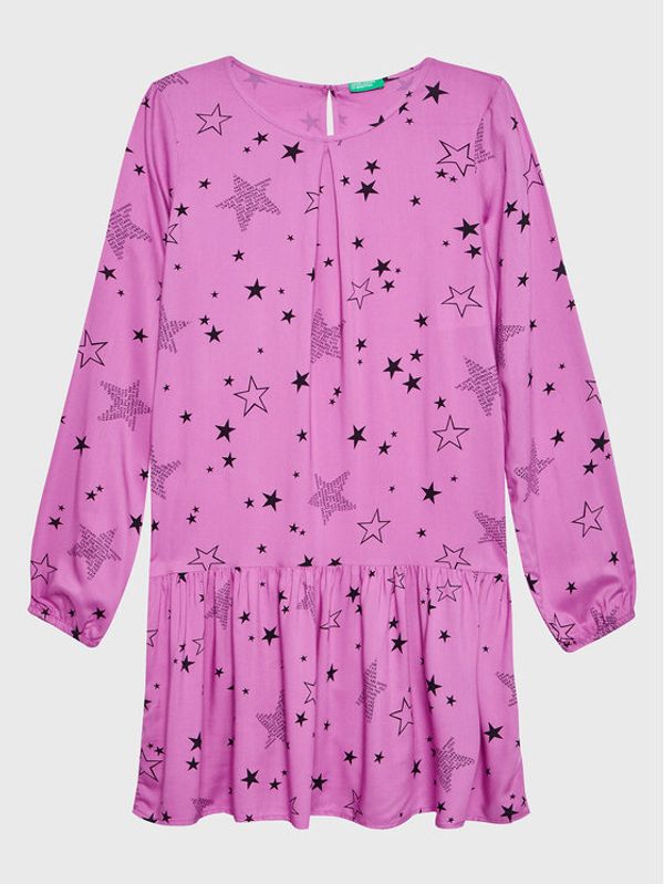 United Colors Of Benetton United Colors Of Benetton Ежедневна рокля 4C0PCV010 Розов Relaxed Fit