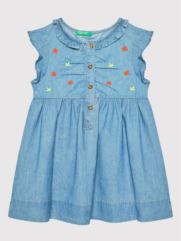 United Colors Of Benetton United Colors Of Benetton Ежедневна рокля 4DHJGV001 Син Regular Fit