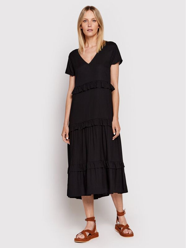 United Colors Of Benetton United Colors Of Benetton Ежедневна рокля 4SAF5V00M Черен Regular Fit