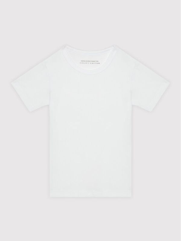 United Colors Of Benetton United Colors Of Benetton Комплект 2 тишъртки 3OP80M018 Бял Regular Fit