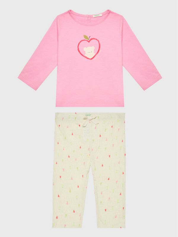 United Colors Of Benetton United Colors Of Benetton Комплект блуза и клин 3QMFA102G Розов Regular Fit