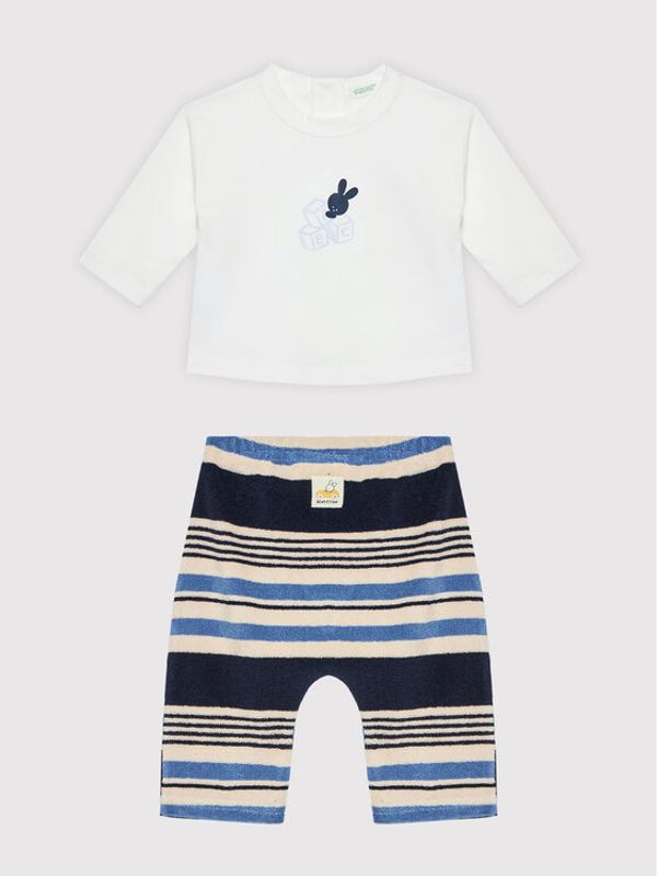 United Colors Of Benetton United Colors Of Benetton Комплект блуза и панталон 3H1HA100D Бял Regular Fit