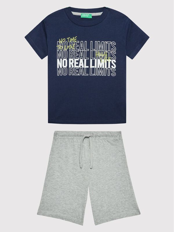 United Colors Of Benetton United Colors Of Benetton Комплект тишърт и панталонки 3096CK002 Тъмносин Regular Fit