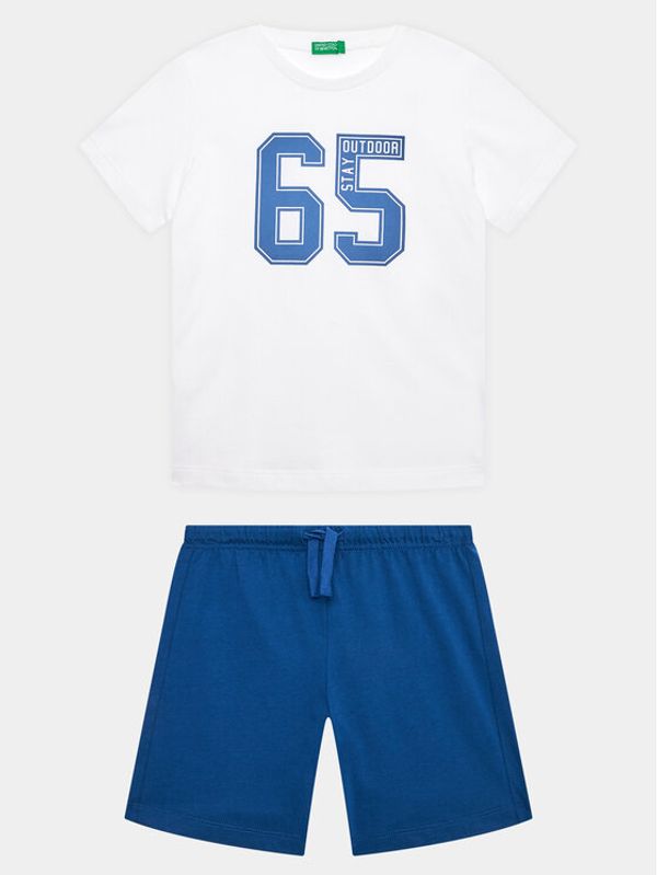 United Colors Of Benetton United Colors Of Benetton Комплект тишърт и панталонки 3096CK006 Бял Regular Fit