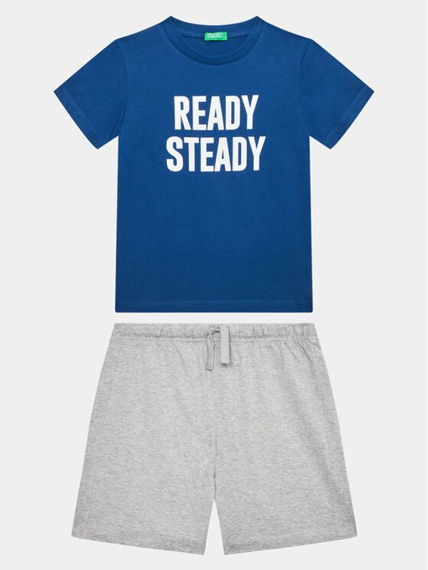 United Colors Of Benetton United Colors Of Benetton Комплект тишърт и панталонки 3096CK006 Син Regular Fit