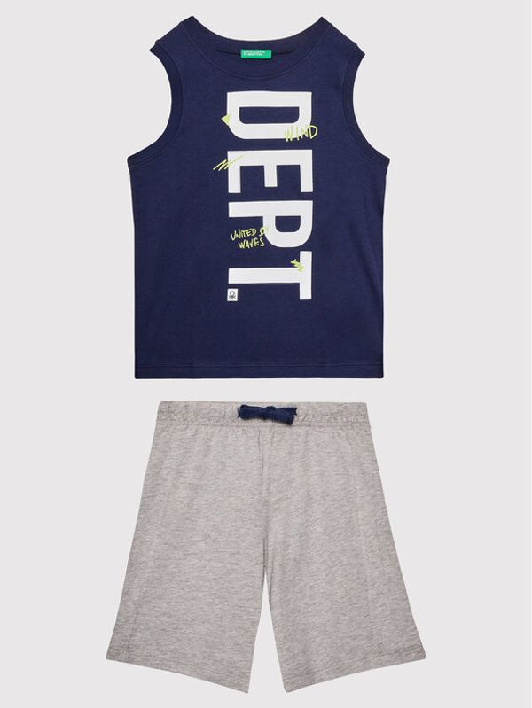 United Colors Of Benetton United Colors Of Benetton Комплект топ и панталонки 3096CK001 Тъмносин Regular Fit