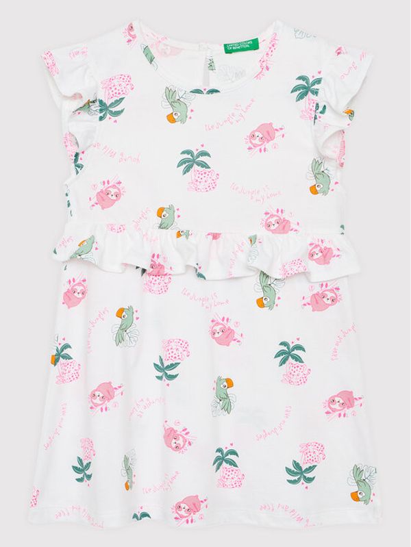 United Colors Of Benetton United Colors Of Benetton Лятна рокля 3HD3GV005 Бял Regular Fit
