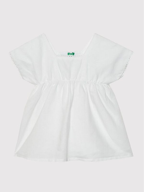 United Colors Of Benetton United Colors Of Benetton Лятна рокля 4BE7GV004 Бял Relaxed Fit