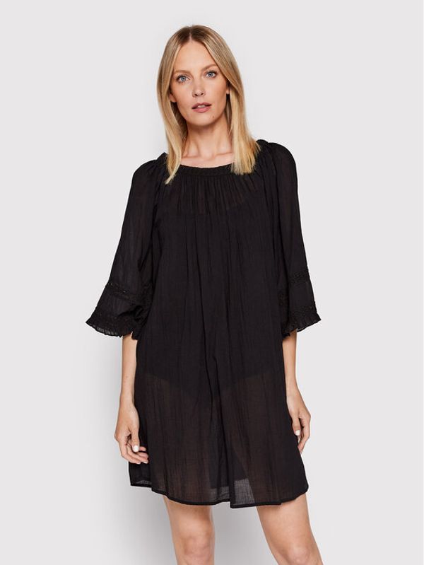 United Colors Of Benetton United Colors Of Benetton Лятна рокля 4DW35V00L Черен Regular Fit