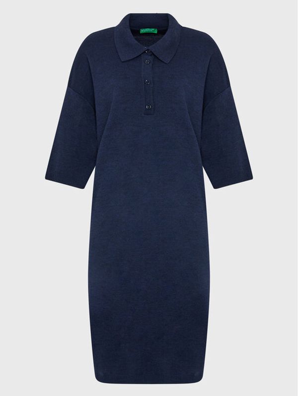 United Colors Of Benetton United Colors Of Benetton Плетена рокля 103FEV00G Тъмносин Regular Fit