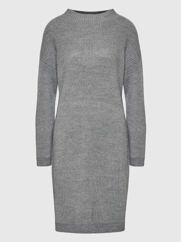 United Colors Of Benetton United Colors Of Benetton Плетена рокля 107VDV001 Сив Regular Fit