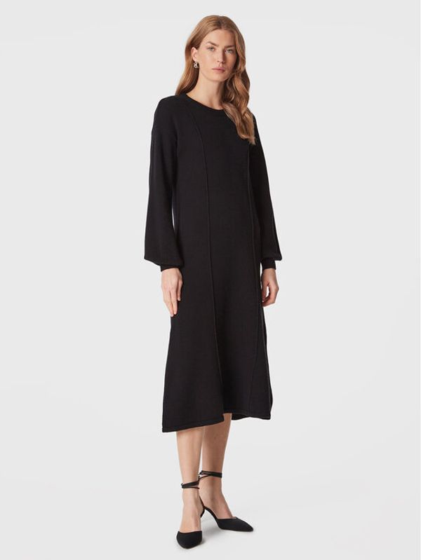 United Colors Of Benetton United Colors Of Benetton Плетена рокля 1244DV00I Черен Relaxed Fit