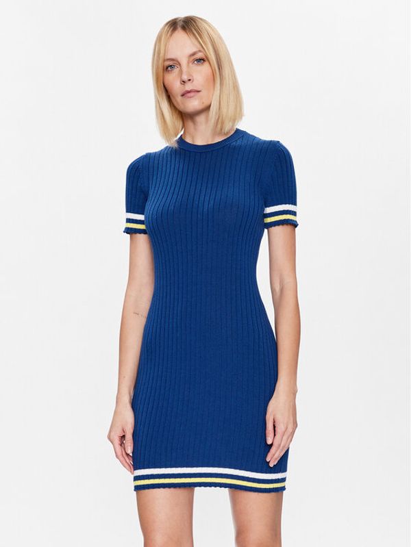United Colors Of Benetton United Colors Of Benetton Плетена рокля 1298EV00W Син Slim Fit