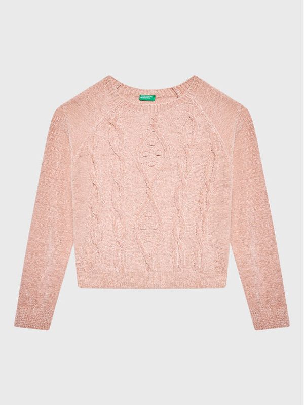 United Colors Of Benetton United Colors Of Benetton Пуловер 1027C101P Розов Regular Fit