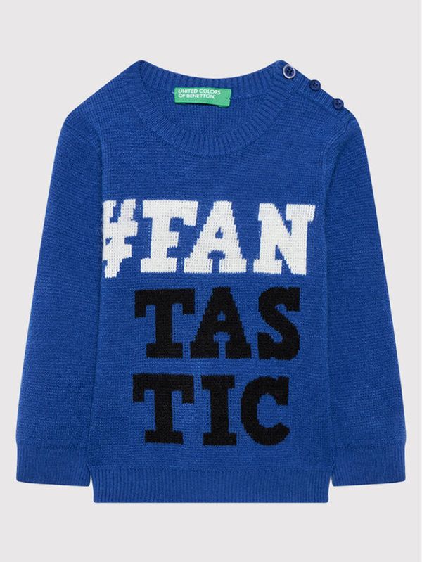 United Colors Of Benetton United Colors Of Benetton Пуловер 1062Q1M0N Син Regular Fit