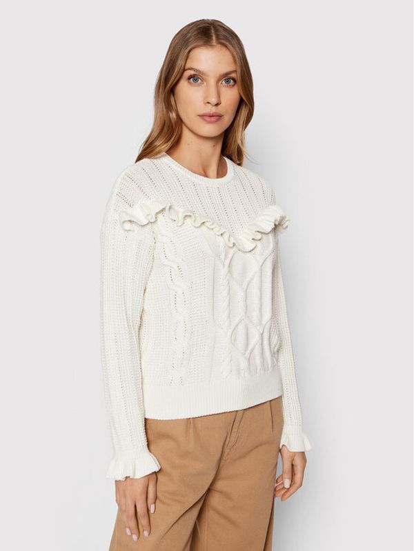 United Colors Of Benetton United Colors Of Benetton Пуловер 111TD100F Бял Regular Fit