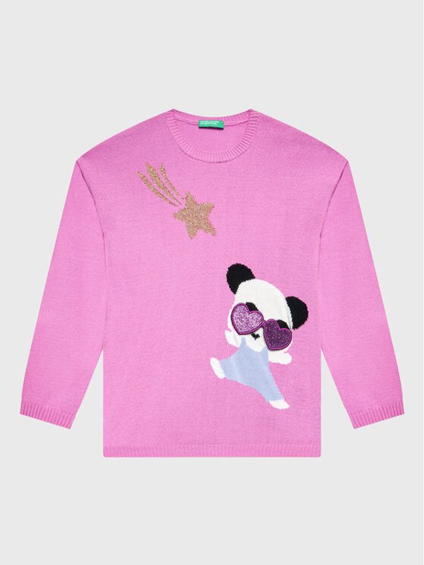 United Colors Of Benetton United Colors Of Benetton Пуловер 1170H100G Розов Regular Fit