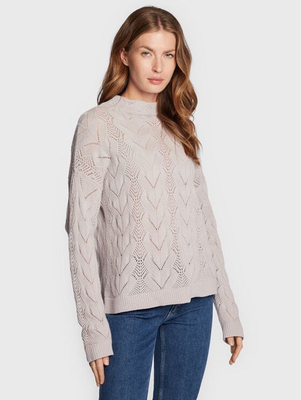 United Colors Of Benetton United Colors Of Benetton Пуловер 1244D2017 Бежов Relaxed Fit