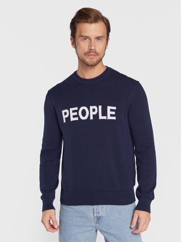 United Colors Of Benetton United Colors Of Benetton Пуловер 1394K101W Тъмносин Regular Fit