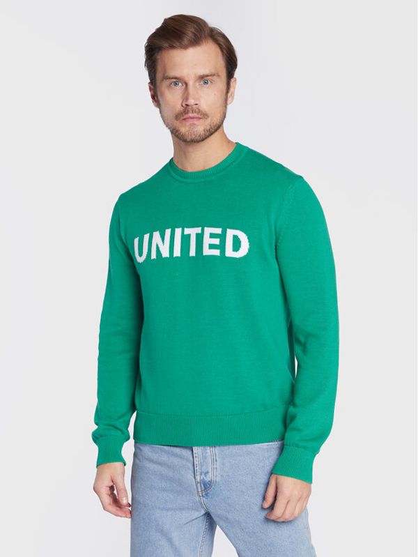 United Colors Of Benetton United Colors Of Benetton Пуловер 1394K101W Зелен Regular Fit