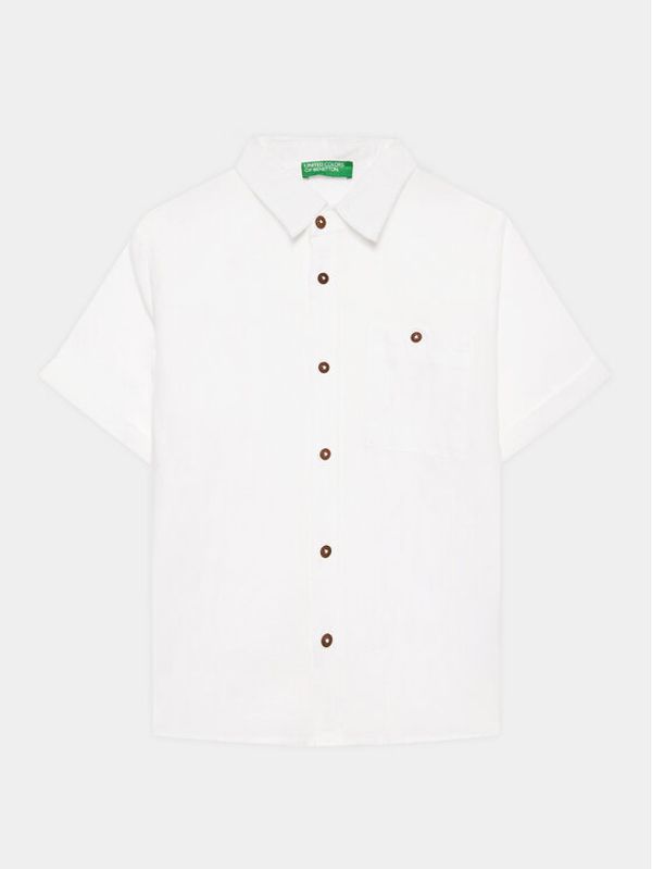 United Colors Of Benetton United Colors Of Benetton Риза 5OK4CQ01D Бял Regular Fit