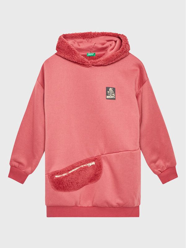 United Colors Of Benetton United Colors Of Benetton Суитшърт 34NEC201W Розов Loose Fit