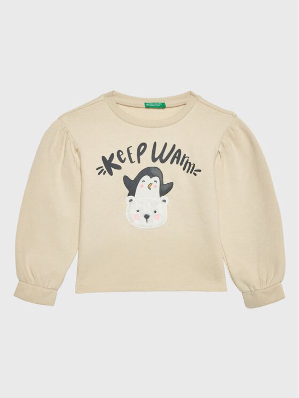 United Colors Of Benetton United Colors Of Benetton Суитшърт 35TMG105N Бежов Regular Fit