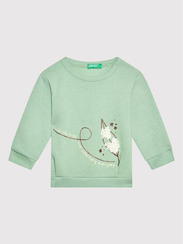 United Colors Of Benetton United Colors Of Benetton Суитшърт 39M2C15FH Зелен Regular Fit