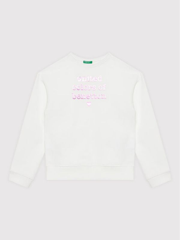 United Colors Of Benetton United Colors Of Benetton Суитшърт 3J68C101O Бял Regular Fit