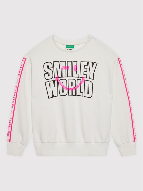 United Colors Of Benetton United Colors Of Benetton Суитшърт 3J68C15DX Бял Regular Fit