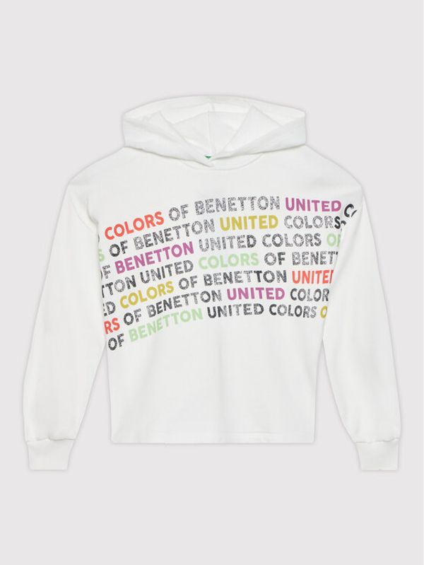 United Colors Of Benetton United Colors Of Benetton Суитшърт 3J68C200C Бял Boxy Fit