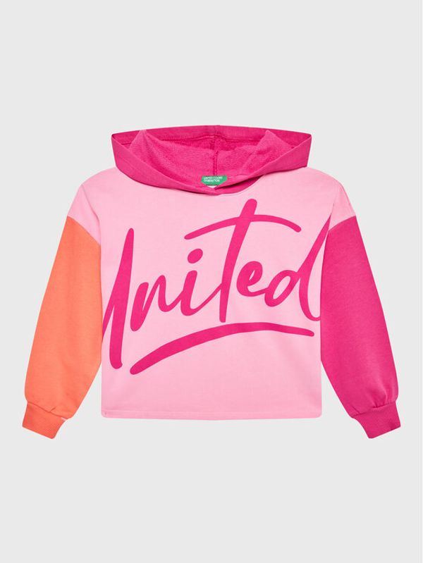 United Colors Of Benetton United Colors Of Benetton Суитшърт 3J68C202E Розов Regular Fit