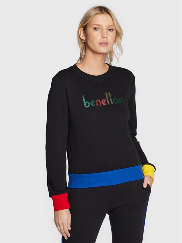 United Colors Of Benetton United Colors Of Benetton Суитшърт 3J68D100Y Черен Regular Fit