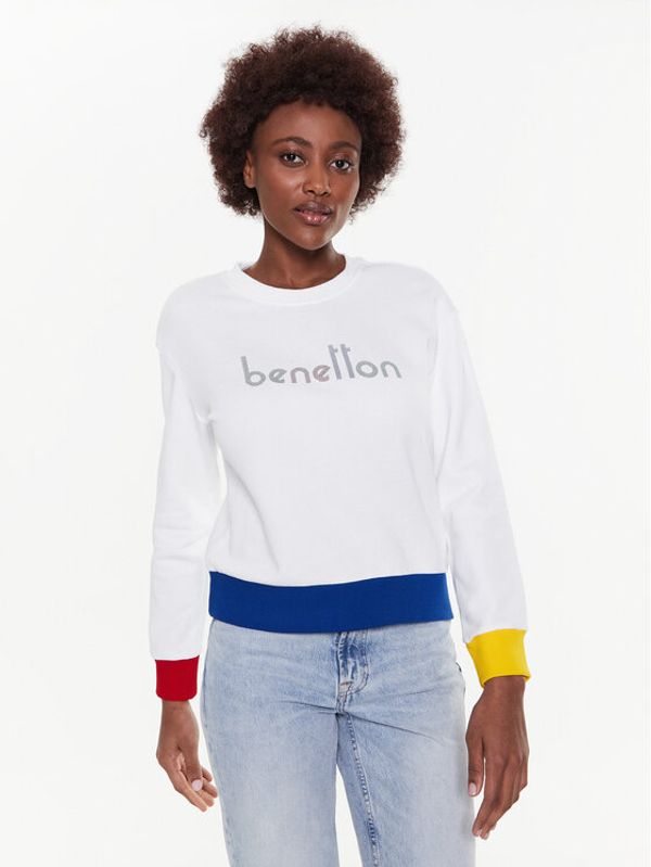 United Colors Of Benetton United Colors Of Benetton Суитшърт 3J68D103O Бял Regular Fit