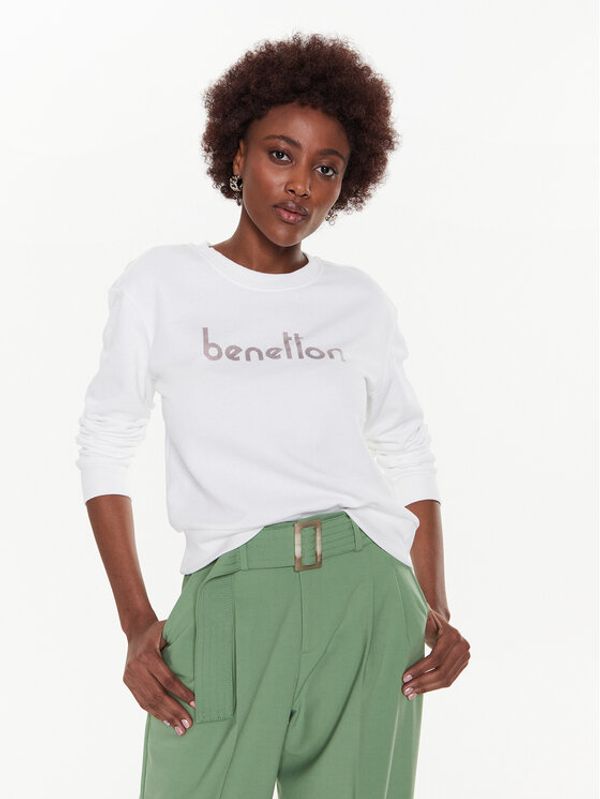 United Colors Of Benetton United Colors Of Benetton Суитшърт 3J68D103O Бял Regular Fit