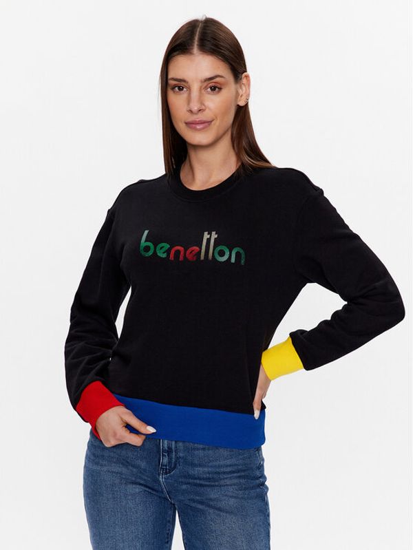 United Colors Of Benetton United Colors Of Benetton Суитшърт 3J68D103O Черен Regular Fit