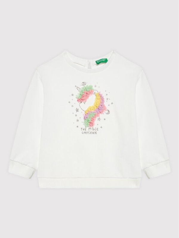 United Colors Of Benetton United Colors Of Benetton Суитшърт 3J68G101U Бял Regular Fit