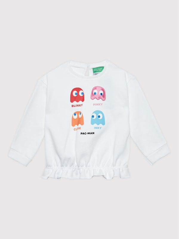 United Colors Of Benetton United Colors Of Benetton Суитшърт 3J68G102I Бял Regular Fit