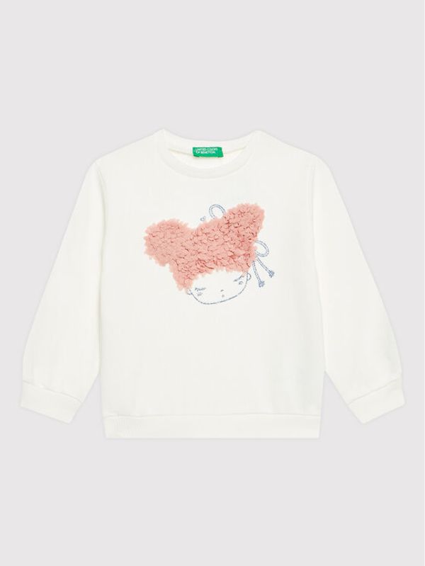 United Colors Of Benetton United Colors Of Benetton Суитшърт 3J68G105C Бял Regular Fit