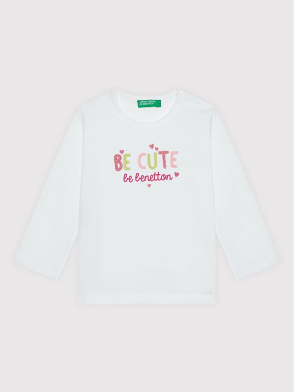 United Colors Of Benetton United Colors Of Benetton Суитшърт 3J70G100C Бял Regular Fit