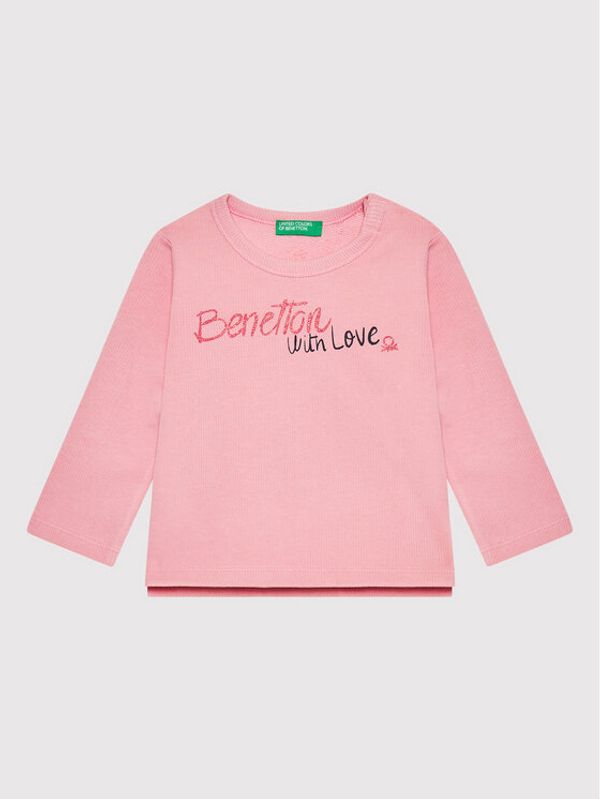 United Colors Of Benetton United Colors Of Benetton Суитшърт 3J70G100C Розов Regular Fit