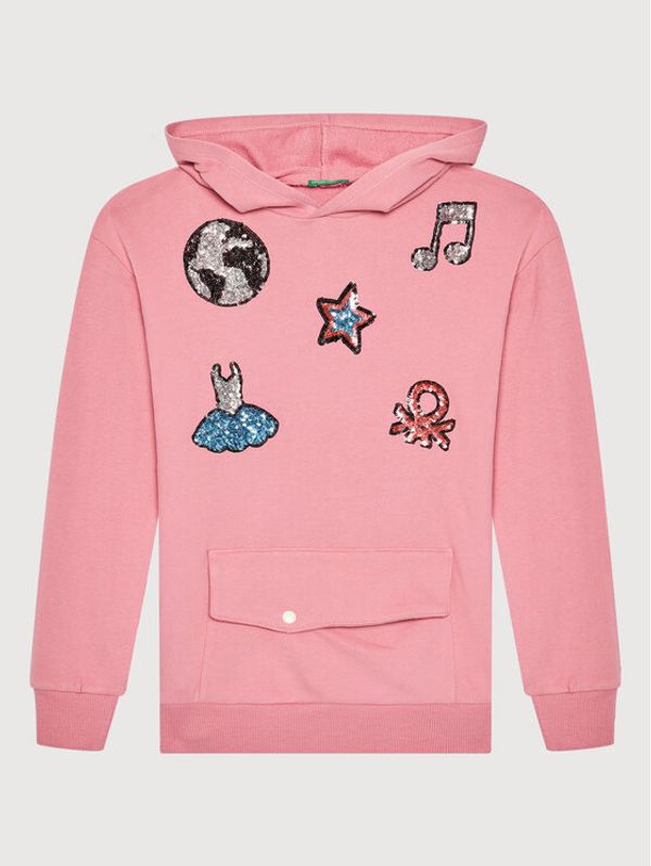 United Colors Of Benetton United Colors Of Benetton Суитшърт 3J74C2302 Розов Regular Fit