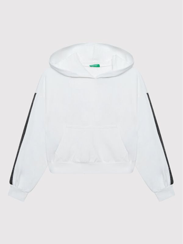 United Colors Of Benetton United Colors Of Benetton Суитшърт 3T32C200B Бял Regular Fit