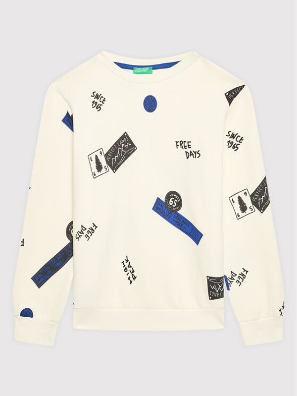 United Colors Of Benetton United Colors Of Benetton Суитшърт 3TOYC15FA Бял Regular Fit