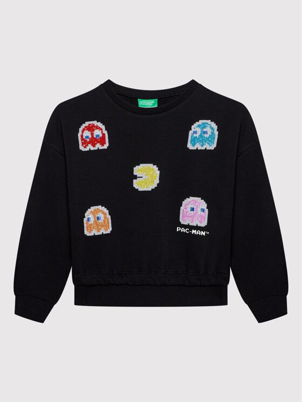 United Colors Of Benetton United Colors Of Benetton Суитшърт PAC-MAN 3J68C103D Черен Regular Fit