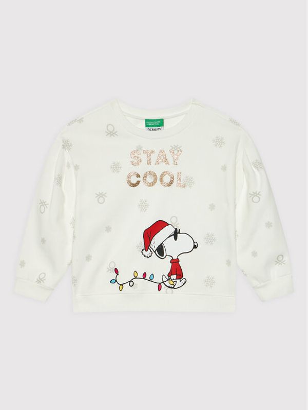United Colors Of Benetton United Colors Of Benetton Суитшърт PEANUTS 3UJAC15GE Бял Regular Fit
